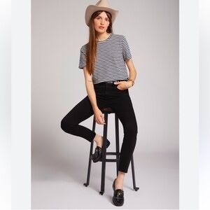 Current Elliot Highrise Jet Black Stiletto Skinny Jeans